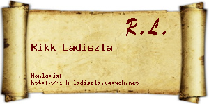 Rikk Ladiszla névjegykártya